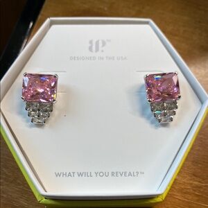 Elegant Pink and Silver Earrings